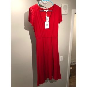 Nordstrom WAYF midi red dress NWT